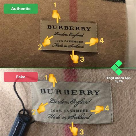 fake burberry tag vs real|genuine burberry scarf.